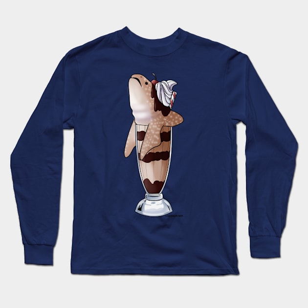 Peanut Butter Chocolate Whale Milkshark Long Sleeve T-Shirt by lizstaley